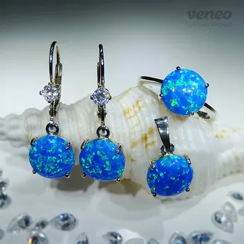 Souprava šperků Artemis 10 - souprava šperků s thajskými opály a čirými zirkony, Materiál: Růžové zlato, ryzost 585/1000