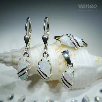 Souprava šperků Marabelle - souprava šperků s australskými opály a plastikou, Materiál: Růžové zlato, ryzost 585/1000