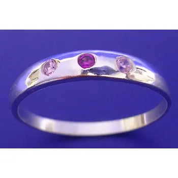 Prsten Trinida - prsten s rubínem a růžovými zirkony , Materiál: Růžové zlato, ryzost 585/1000