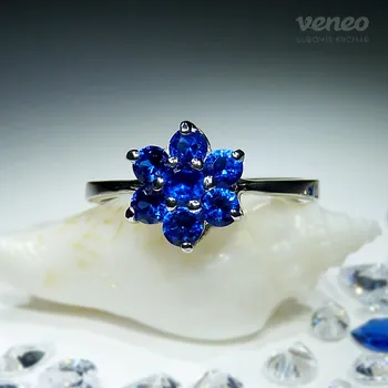 Prsten Astra - prsten se safíry, Materiál: Růžové zlato, ryzost 585/1000