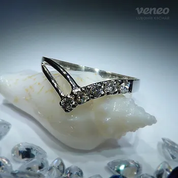 Prsten Anita - prsten s čirými zirkony , Materiál: Růžové zlato, ryzost 585/1000