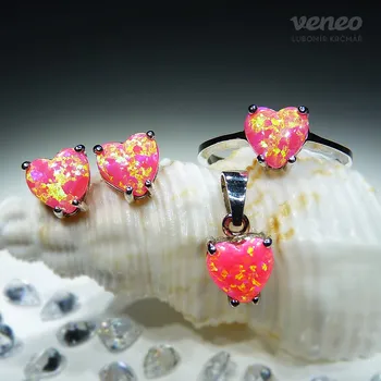 Souprava šperků Odeta - sada šperků s venezuelskými opály, Materiál: Růžové zlato, ryzost 585/1000