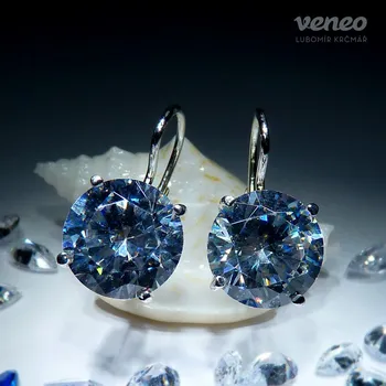 Náušnice Diana 10 – náušnice s čirými zirkony , Materiál: Bílé zlato, ryzost 585/1000