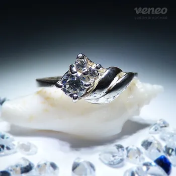 Prsten Vega - prsten s čirými zirkony, Materiál: Růžové zlato, ryzost 585/1000