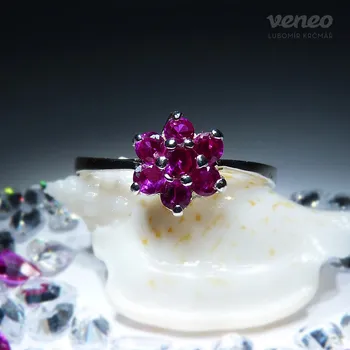 Prsten Astra – prsten s rubíny, Materiál: Růžové zlato, ryzost 585/1000