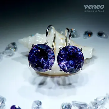 Náušnice Diana 10 – náušnice s ametysty, Materiál: Bílé zlato, ryzost 585/1000