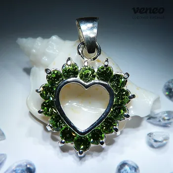 Přívěsek Srdce 3017 - přívěsek se swarogreeny, Materiál: Bílé zlato, ryzost 585/1000