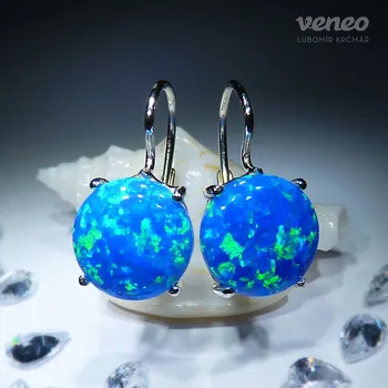 Náušnice Diana 10 – náušnice s thajskými opály, Materiál: Bílé zlato, ryzost 585/1000