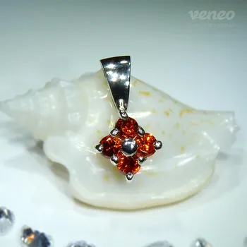 Přívěsek Viola - přívěsek s padparači, Materiál: Růžové zlato, ryzost 585/1000