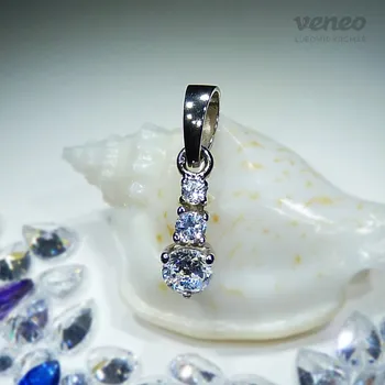 Přívěsek Julie - přívěsek s čirými zirkony, Materiál: Růžové zlato, ryzost 585/1000