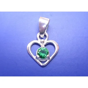 Přívěsek Srdce 3035 - přívěsek se swarogreenem a plastikou , Materiál: Stříbro, ryzost 925/1000