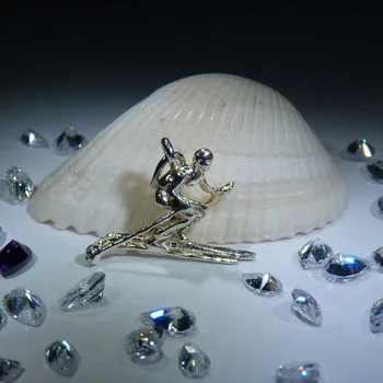 Přívěsek Závěs lyžař plastický Z406, Materiál: Stříbro, ryzost 925/1000