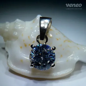 Přívěsek Diana 7 - přívěsek s čirým zirkonem, Materiál: Bílé zlato, ryzost 585/1000