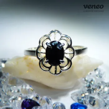 Prsten Baroko - prsten s černým zirkonem, Materiál: Růžové zlato, ryzost 585/1000