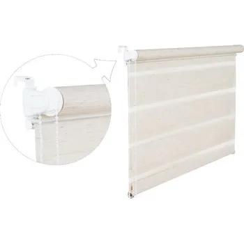 Roleta ZEBRA-SHOP Roleta DEN A NOC / MINI / STANDARD / béžový melír / BH 08 Barva mechanizmu: hnědá, Výška: 220, Šířka: 34