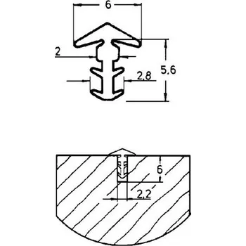 Nábytkové kování Dorazové těsnění dveří P9003, měkká guma béžová - minimální objednací množství: 50 m | Železářství Nábytkové kování,nábytkové panty Nábytkové panty Tlumící prvky a&nbsp;těsnící profily
