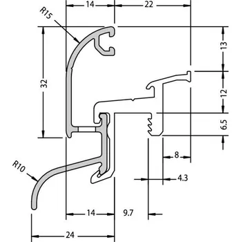 Příslušenství k oknu Rámová okapnice Main 22/24 F-TI, 6000 mm, hliník RAL 9016 bílá,cena za 1m | Stavebniny Okapnice Profily proti větru a dešti - Okapnice-Nelze poslat Zásilkovnou