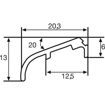 Křídlová okapnice FP 6257, 6000 mm, hliník bílá RAL 9016 , cena za 1m | Stavebniny Okapnice Profily proti větru a dešti - Okapnice-Nelze poslat Zásilkovnou