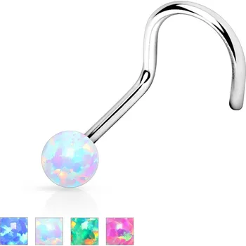 Piercing Piercingate Piercing do nosu PNO00226 - Další rozměry: Kulička 2 mm, Barva/Motiv: Modrá, Délka tyčky: 6 mm, Průměr tyčky: 0,8 mm