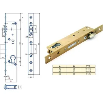 zadlabací zámek Zámek Hobes K 435 se zádlabem 40-50 mm | Dveře a&nbsp;dveřní příslušenství Zámky Atypické zadlabací zámky speciální provedení