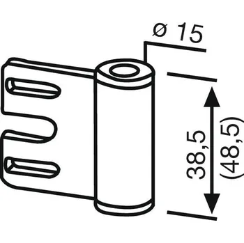 pant Dveřní závěs rámový díl 11.309, výška závěsu 48,5 mm, ocel pozinkovaná | Dveře a&nbsp;dveřní příslušenství Dveřní panty, Dveřní závěsy Závěsy zavrtávací