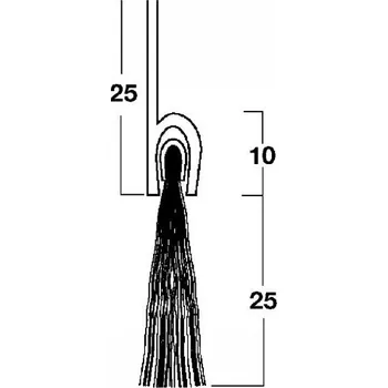 Dveřní kování Dveřní těsnící kartáček s př. lištou, 2000 mm, štětiny černé, černý | Dveře a&nbsp;dveřní příslušenství Dveřní kování, dveřní příslušenství Dveřní příslušenství Těsnění, prahy, těs. kartáče, okopové plechy