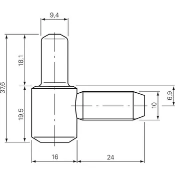 pant Zavrtávací závěs s válcovou hlavou- spodní díl ø 16 mm, ocel žlutě pasivovaná | Dveře a&nbsp;dveřní příslušenství Dveřní panty, Dveřní závěsy Panty na dveře SFS