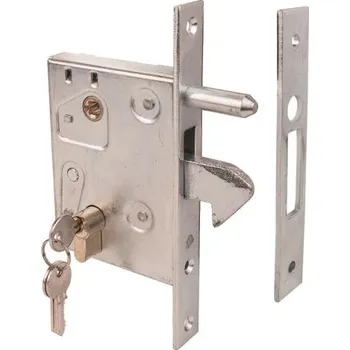 brána CAIS Zámek hákový pro posuvné brány LOCK-L velký, zádlab 90 mm, rozteč 72 mm, s vložkou a protikusem