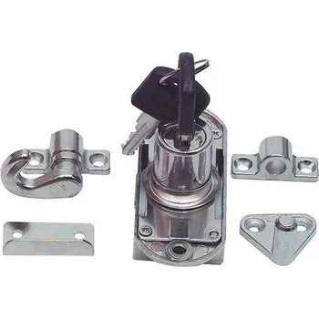 Visací zámek Solido cylindrický zámek s rozvorou vč. příslušenství, ocel poniklovaná | Dveře a&nbsp;dveřní příslušenství Zámky Nábytkové zámky Cylindrické nábytkové zámky, schránkové zámky