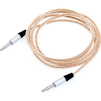 Audio kabel Propojovací audio jack kabel 3,5mm pro Apple iPhone / iPad / iPod a další zařízení - zlato-průhledný - 1m