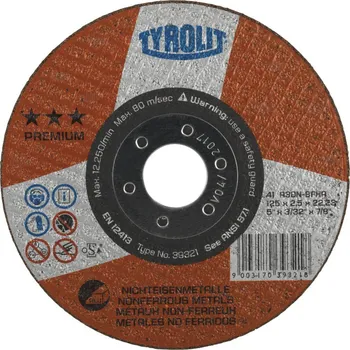 Řezný kotouč TYROLIT řezný kotouč rovný Premium*** 125 x 1.6 mm hliník | Dílna - Outdoor Nářadí, ruční nářadí, elektrické pomůcky, ochranné pomůcky Broušení a&nbsp;řezání Brusné a&nbsp;řezací příslušenství
