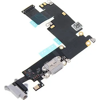 Napájecí a datový konektor s flex kabelem + audio konektor jack + GSM anténa pro Apple iPhone 6 Plus - šedý - kvalita A+