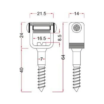 Okno Očko pro táhlo s válečkem k zavrtání, 40 mm, ocel pozinkovaná | Okna Kování na kastlová okna Uzávěr pro zašroubování