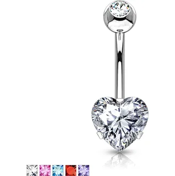 Piercing Piercingate Piercing do pupíku - srdíčko PBP00258 - Barva/Motiv: Fialová