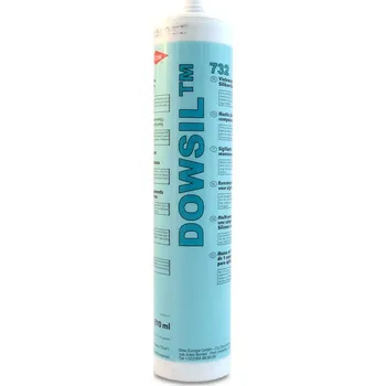 Lepící sada Dow Corning 732 strukturální silikon transparentní (Jednosložkový silikonový tmel a lepidlo na kov a další materiály)