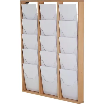 Nástěnný zásobník 15x A4 - Přírodní