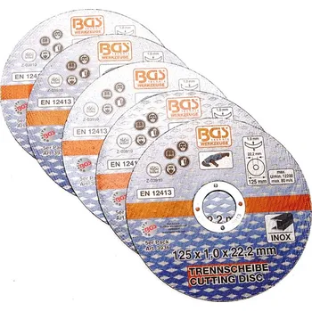 Brusný kotouč BGS Kotouče brusné na nerezovou ocel, O 125 x 1,0 x 22,2 mm, 5dílná sada