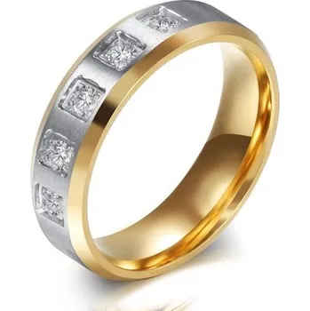 Módní doplněk Šperky4U OPR1830 Dámský zlacený ocelový prsten - velikost 52 - OPR1830-D-52