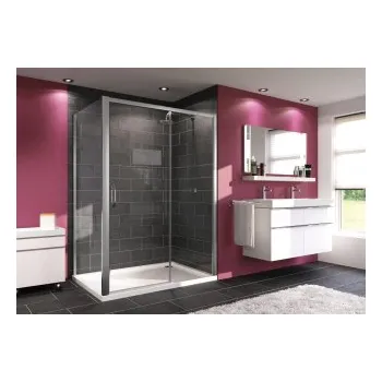 HÜPPE Time 200 boční stěna, stříbrná pololesklá, čiré sklo s Anti-Plaque 80/200 cm