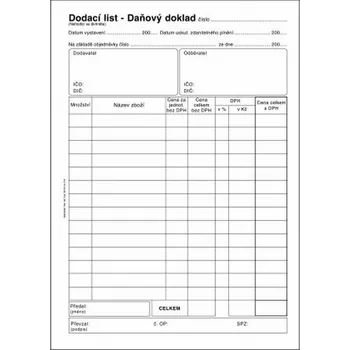 Tiskopis Dodací list A5, s DPH, ET130, Baloušek