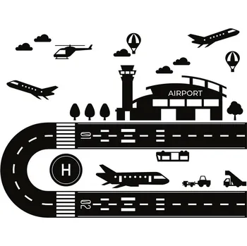 Samolepící dekorace Pastelowe Love Nálepka na podlahu - letiště