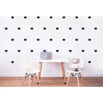 Samolepící dekorace Pastelowe Love Samolepky kočičky barva: černá