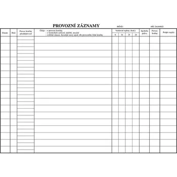 Tiskopis Provozní deník pro plynové kotelny, Optys