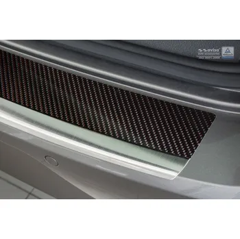 Lišta karosérie Nerezová ochranná lišta zadního nárazníku VW Golf VII 12- lesklá s červeným karbonem