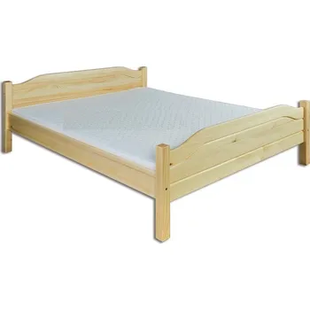 Postel Drewmax LK101 - Dřevěná postel masiv dvojlůžko 180 cm (Kvalitní borovicová postel)