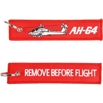 Přívěsek na klíče Fostex Remove before flight AH-64 - červený