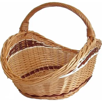 Proutěný koš na dřevo velký světlý (Proutěný koš na dřevo velký světlý – pevný proutěný koš ke krbu i kamnům)