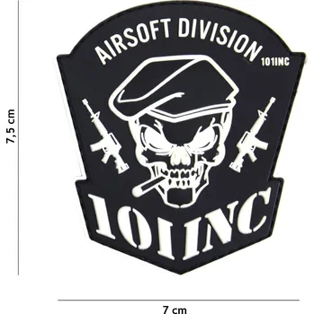 Nášivka Gumová nášivka 101 Inc Airsoft Division - černá