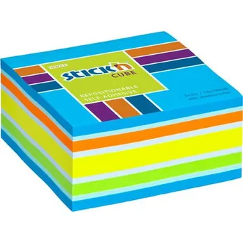 Samolepící bloček Samolepicí bločky Stick´n by Hopax - 76 x 76 mm / 400 lístků / neon mix modrá