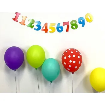 Girlanda papírová barevná 14 x 150 cm - narozeninové číslice